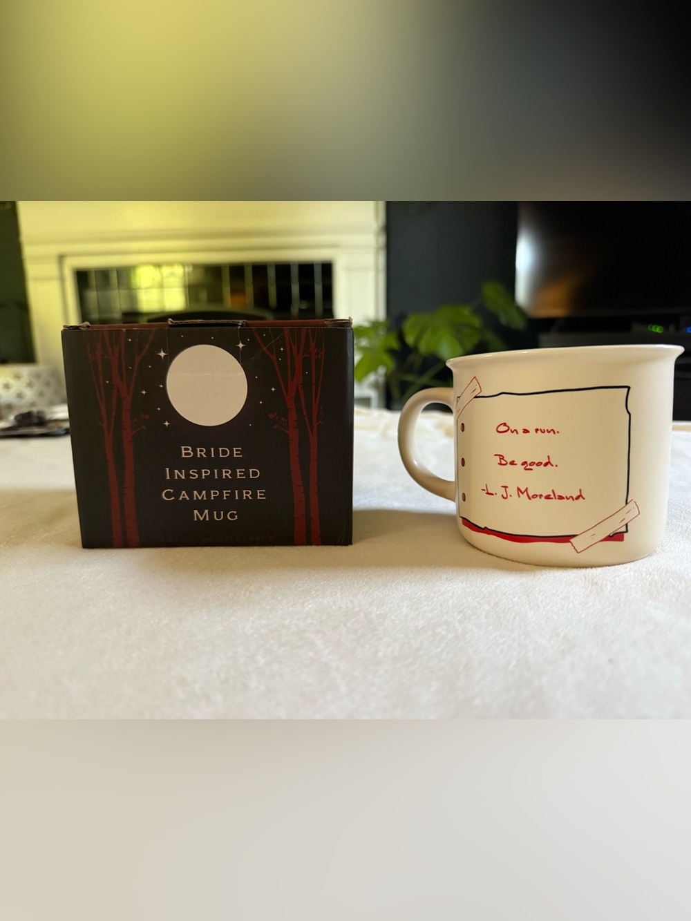Bookish Box Bride Inspired Campfire Mug - White and Red Accent